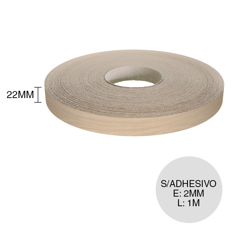 Canto ABS sin adhesivo camellia 2mm x 22mm x 1m