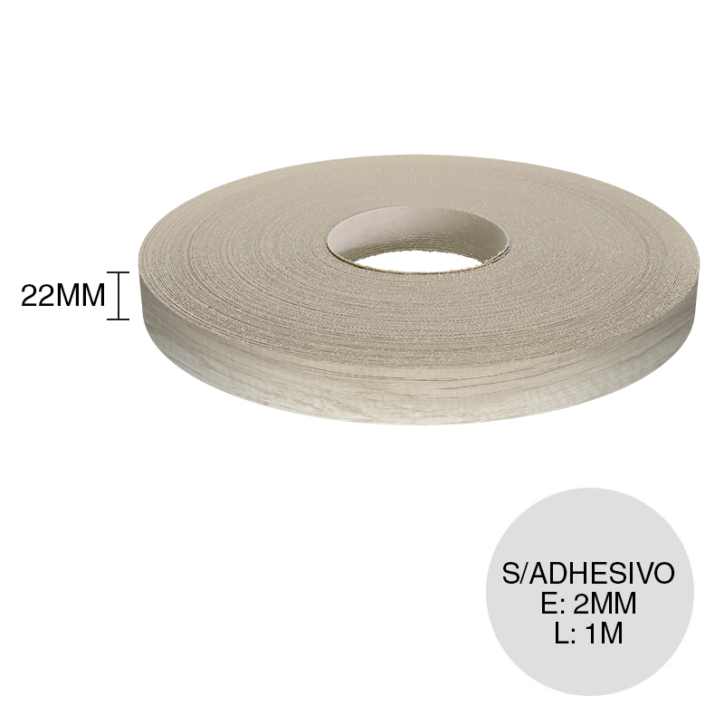 Canto ABS sin adhesivo helsinki 2mm x 22mm x 1m