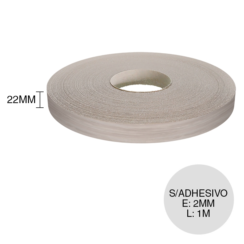 Canto ABS sin adhesivo pinot gris 2mm x 22mm x 1m