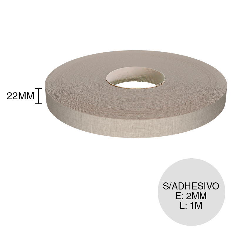 Canto ABS sin adhesivo seda giorno 2mm x 22mm x 1m
