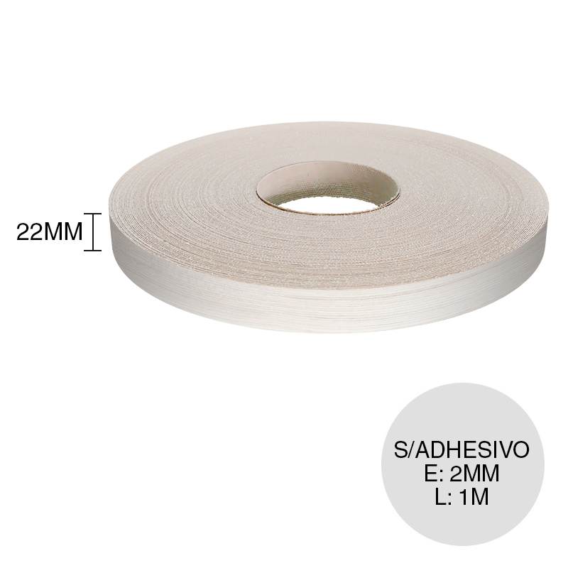 Canto ABS sin adhesivo teka artico 2mm x 22mm x 1m