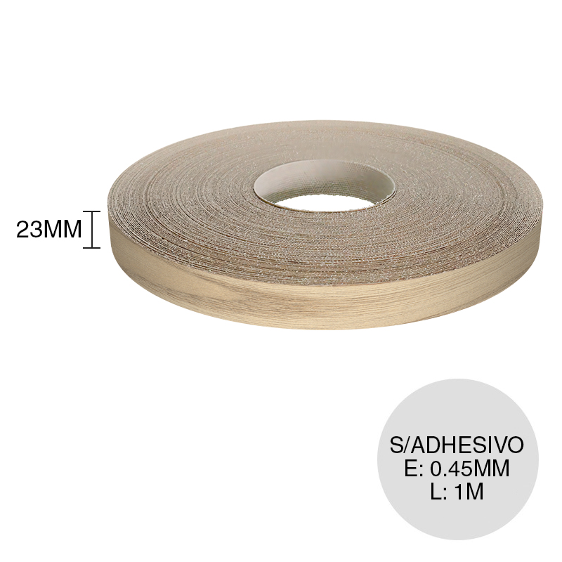 Canto ABS sin adhesivo castaño kentucky 0.45mm x 23mm x 1m