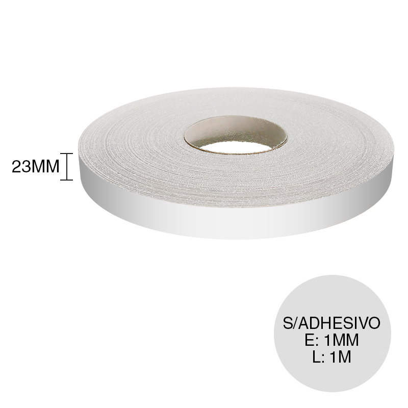 Canto ABS sin adhesivo Rauvisio blanco 1mm x 23mm x 1m