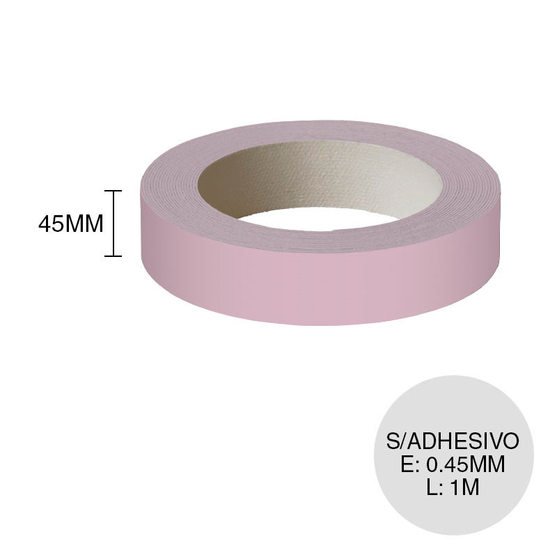 Canto ABS sin adhesivo amatista 0.45mm x 45mm x 1m
