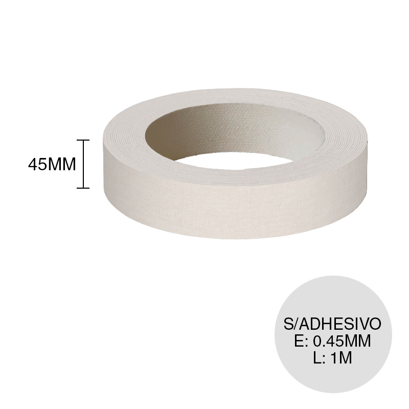 Canto ABS sin adhesivo lino chiaro hilado 0.45mm x 45mm x 1m