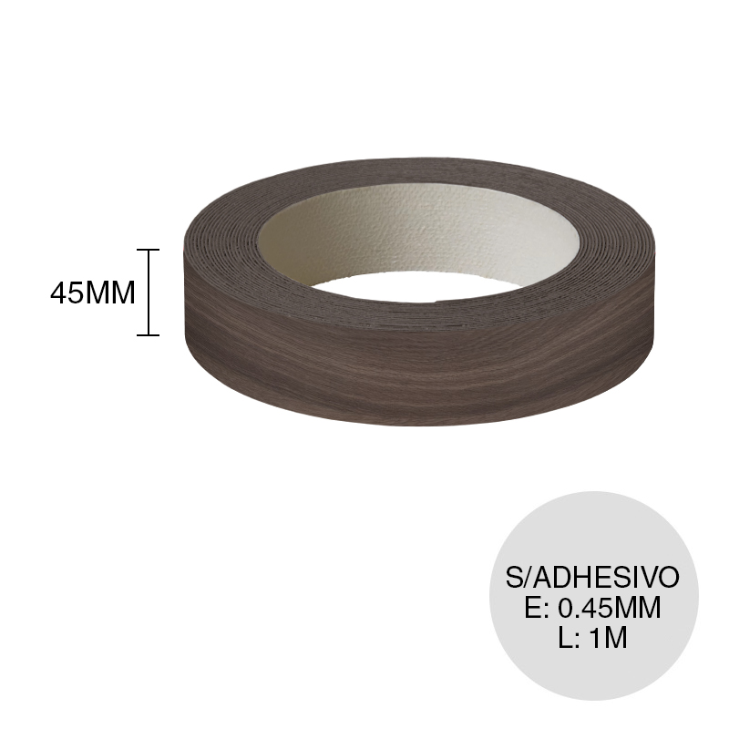 Canto ABS sin adhesivo merlot 0.45mm x 45mm x 1m