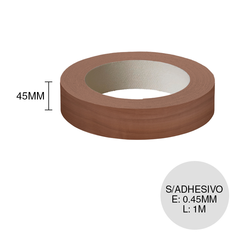Canto ABS sin adhesivo nocce milano 0.45mm x 45mm x 1m