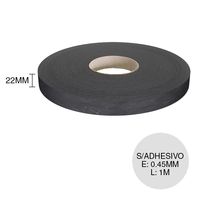 Canto PVC sin adhesivo amberes 0.45mm x 22mm x 1m