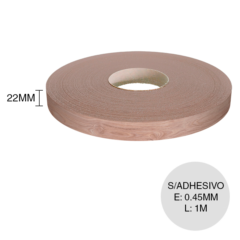 Canto PVC sin adhesivo gaudi 0.45mm x 22mm x 1m