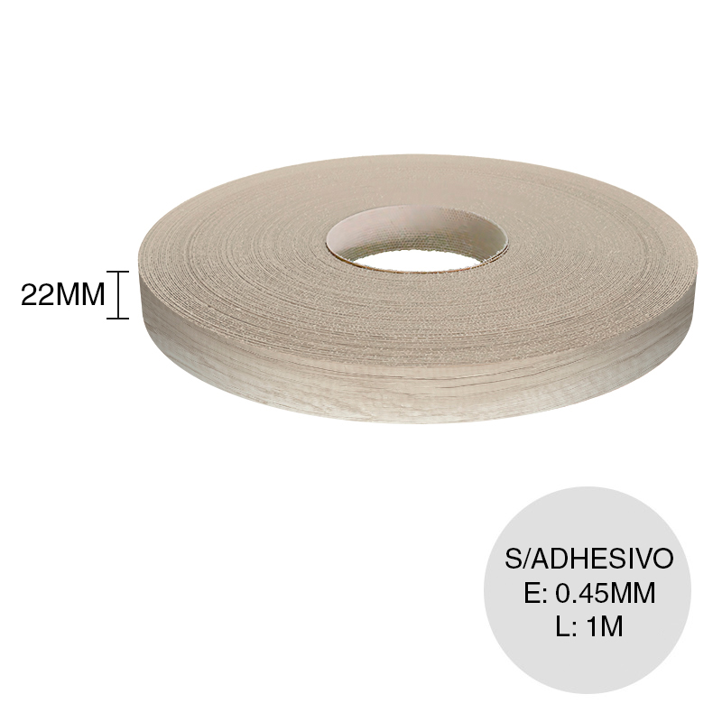 Canto PVC sin adhesivo helsinki 0.45mm x 22mm x 1m