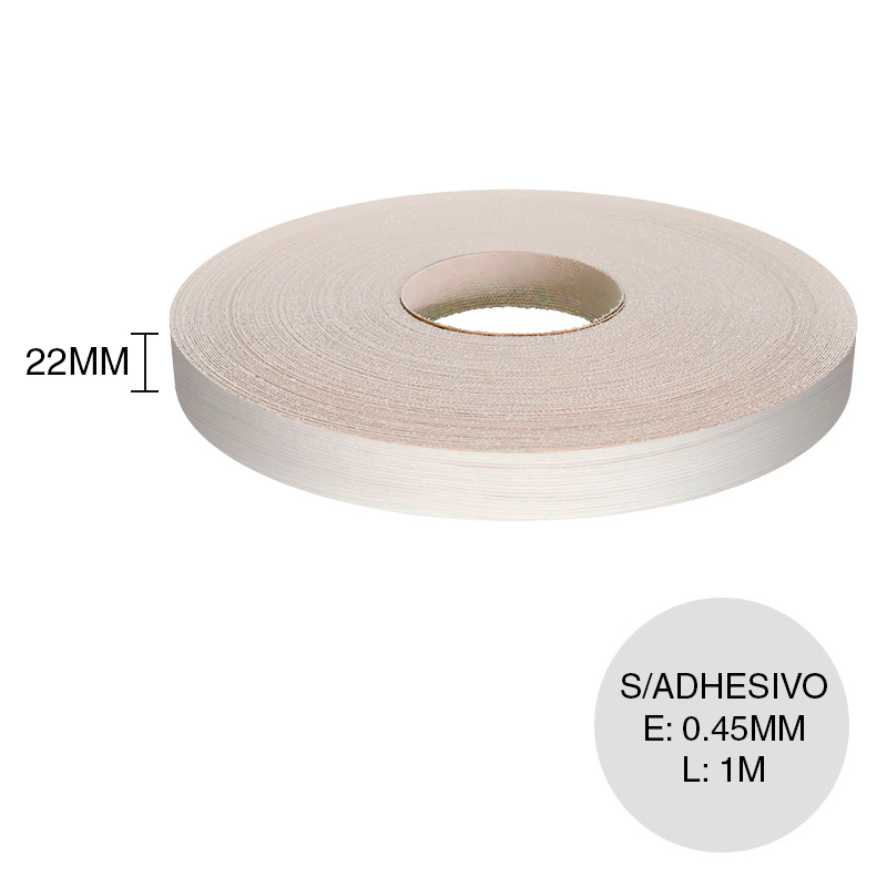 Canto PVC sin adhesivo teka artico 0.45mm x 22mm x 1m