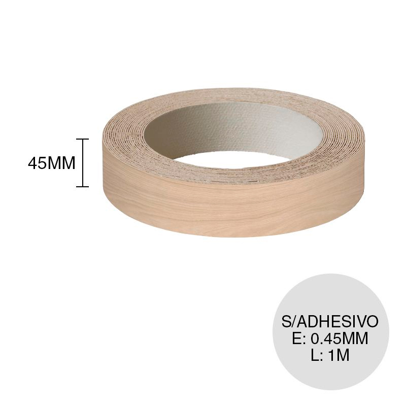 Canto PVC sin adhesivo camellia 0.45mm x 45mm x 1m