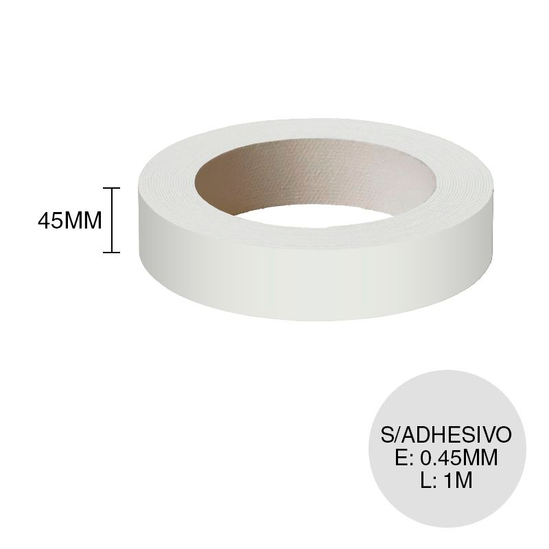 Canto PVC sin adhesivo ceniza 0.45mm x 45mm x 1m