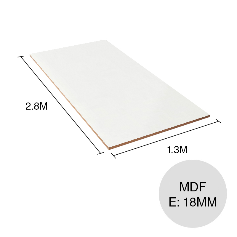Tablero MDF Rauvisio blanco 18mm x 1.3m x 2.8m