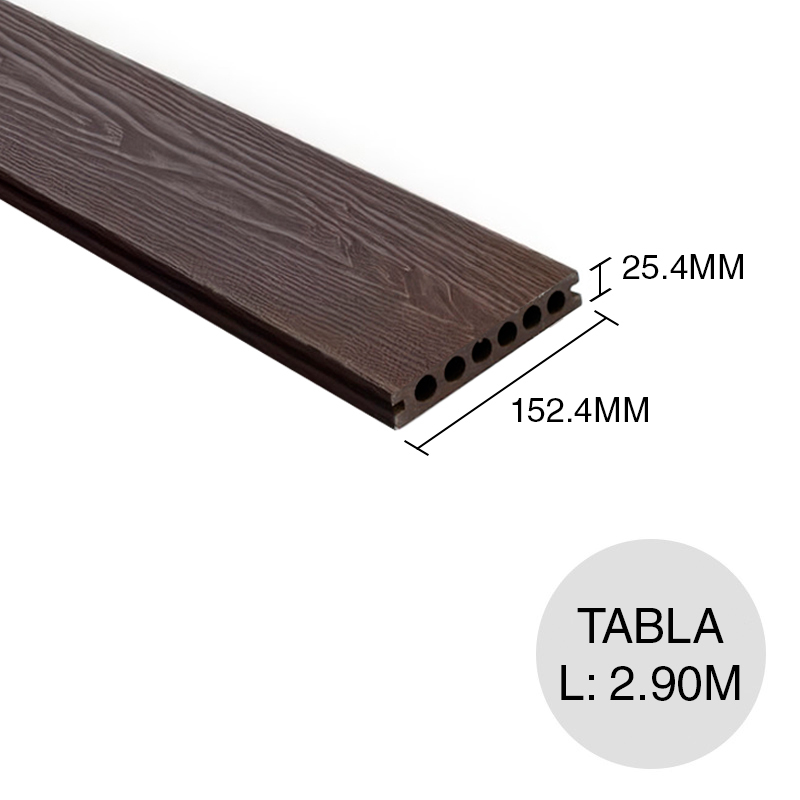 Tabla deck WPC tabaco 1" x 6" x 2.90m