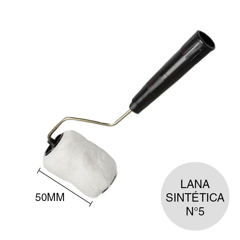 Rodillo epoxi mini N°5 lana sintetica tubo 40mm x 50mm