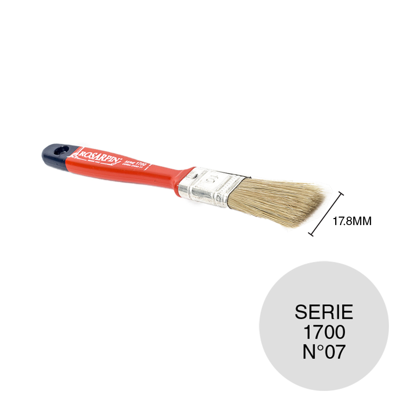Pincel pinturas N°07 serie 1700 cerda china virola 1 x 17.8mm