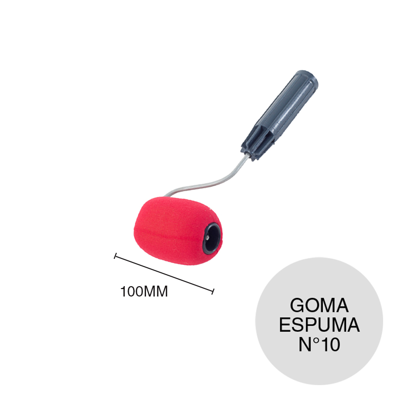 Rodillo Mini poliester Comun N°10 goma espuma tubo 15mm x 100mm