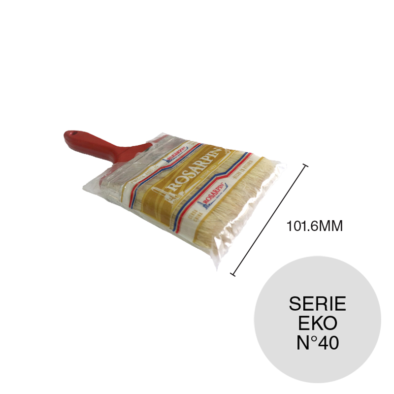 Pinceleta pinturas N°40 serie Eko cerda mix blanca virola 4 x 101.6mm