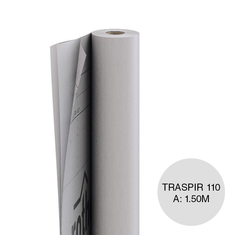 Membrana aislante hidrofuga Traspir 110 c/film microporoso 1.50m x 50m rollo x 75m²