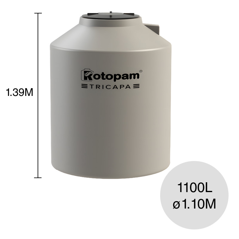 Tanque agua 1100l Clasico tricapa polietileno ø 1.10m x 1.39m