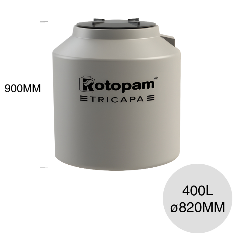 Tanque agua 400l Clasico tricapa polietileno ø 820mm x 900mm