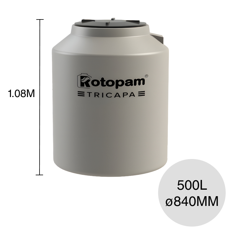 Tanque agua 500l Clasico tricapa polietileno ø 840mm x 1.08m