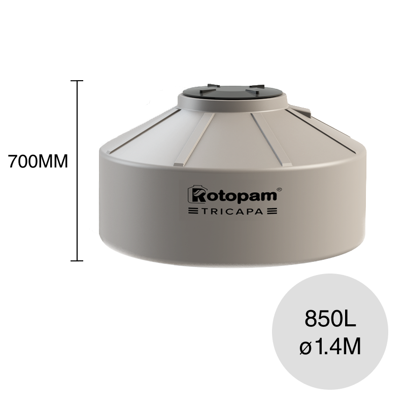 Tanque agua 850l Patagonico tricapa polietileno ø 1.4m x 700mm