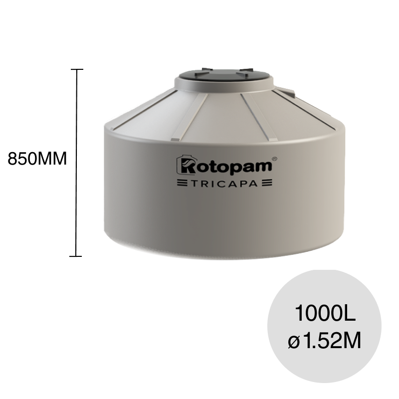 Tanque agua 1000l Patagonico tricapa polietileno ø 1.52m x 850mm
