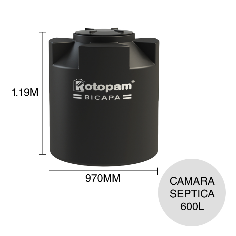 Camara septica 600l polietileno ø 970mm x 1.19m