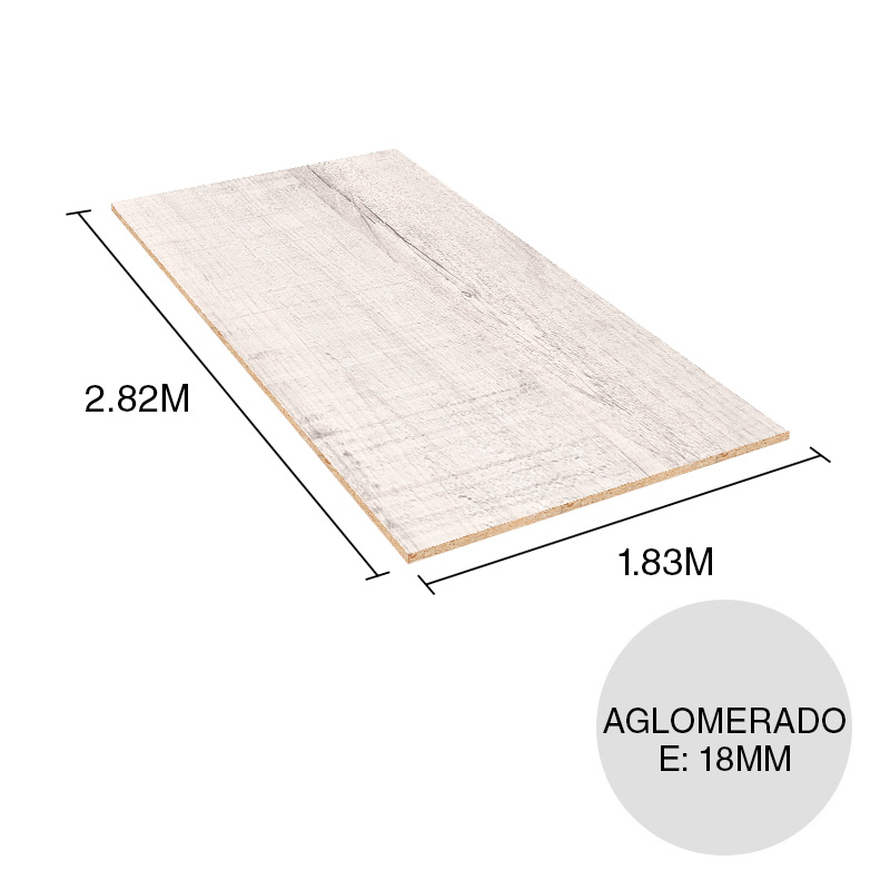 Tablero melamina aglomerado Potenza valiant aged oak 18mm x 1.83m x 2.82m