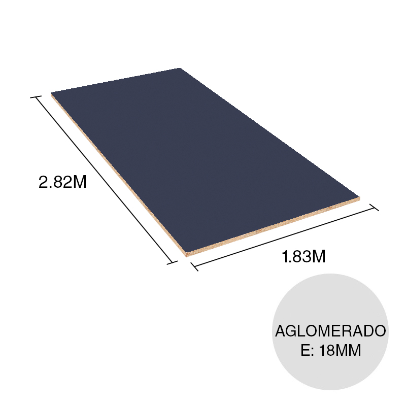 Tablero melamina aglomerado Semplice valiant blu 18mm x 1.83m x 2.82m