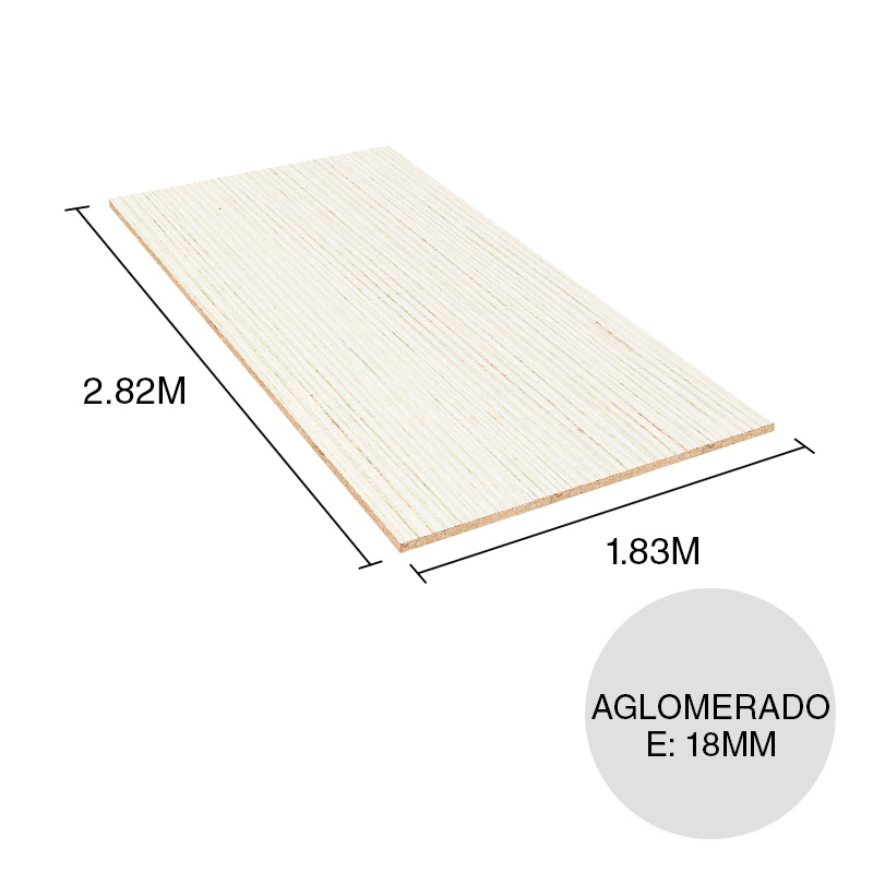 Tablero melamina aglomerado Sensazioni millerighe rovere chiaro 18mm x 1.83m x 2.82m