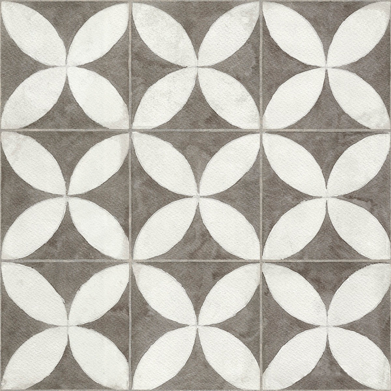 Piso y revestimiento ceramico flower white satinado borde sin rectificar 453mm x 453mm 10u x caja 2.05m²