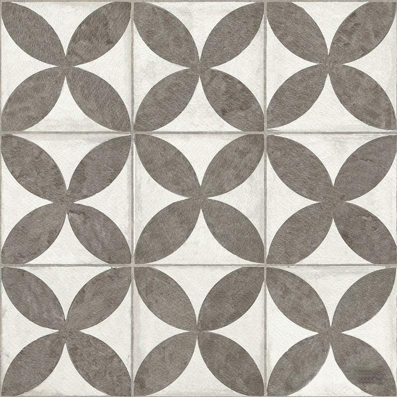 Piso y revestimiento ceramico flower black satinado borde sin rectificar 453mm x 453mm 10u x caja 2.05m²