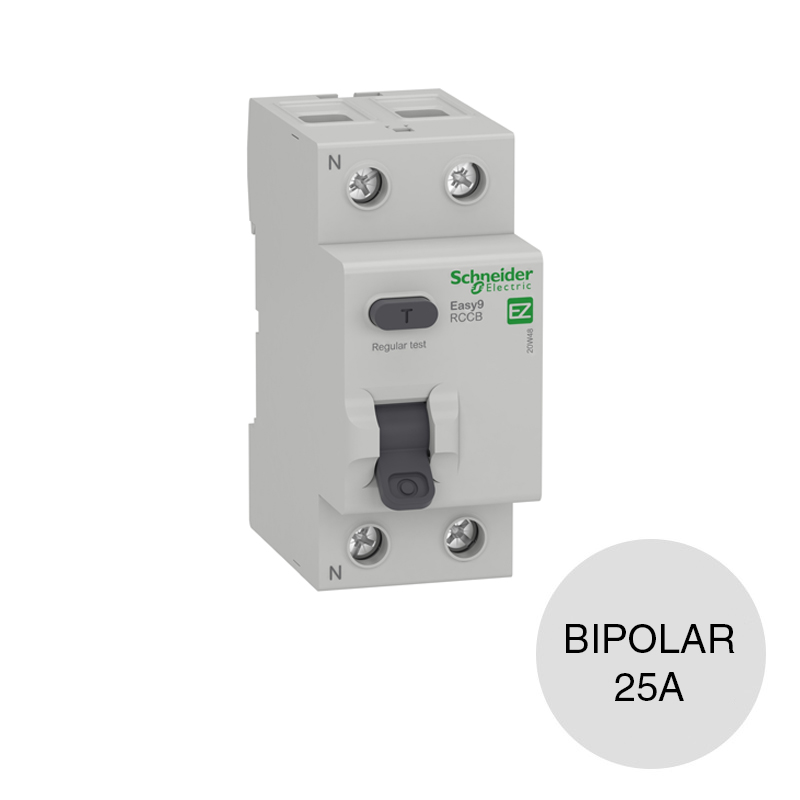 Interruptor diferencial Easy9 bipolar 25A sens. 30mA tipo AC