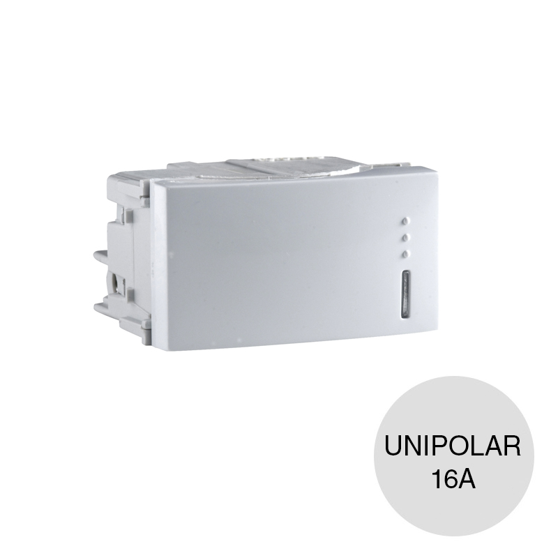 Interruptor unipolar Base 16A - 250v blanco