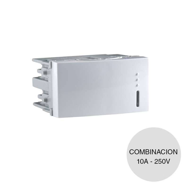 Interruptor combinacion Base 10A - 250v blanco