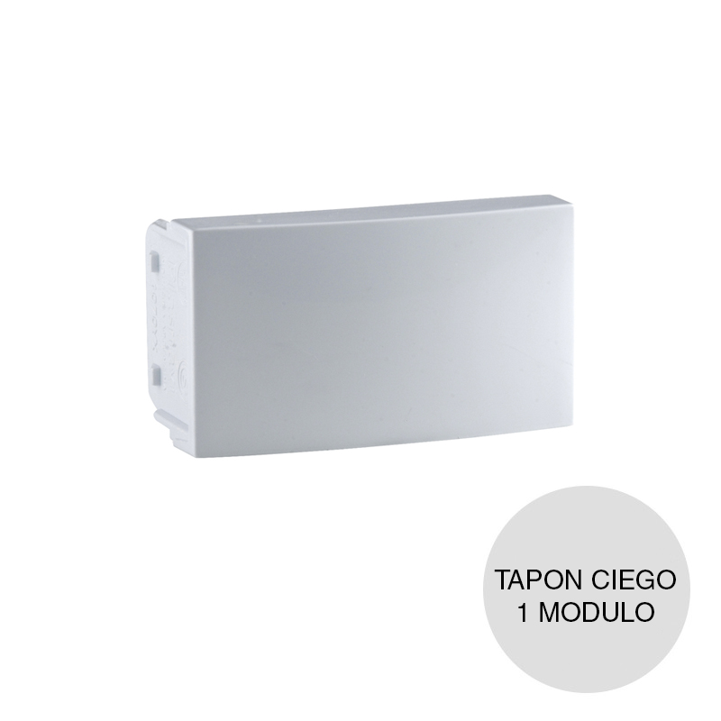 Tapon ciego Base 1 modulo blanco