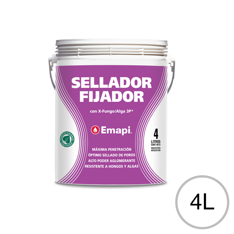 Fijador sellador acrilico exterior interior incoloro mate balde x 4l