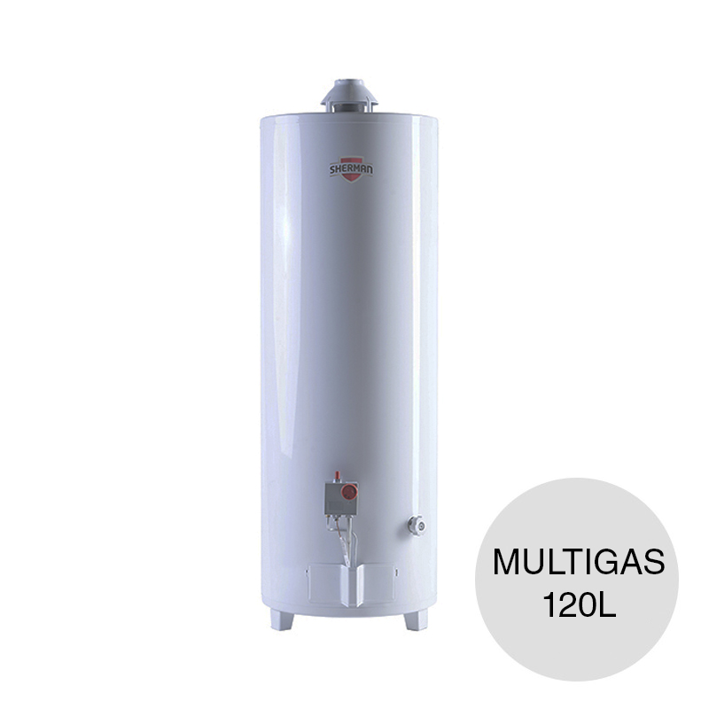 Termotanque c/conexion superior multigas 120l ø 450mm x 1.38m