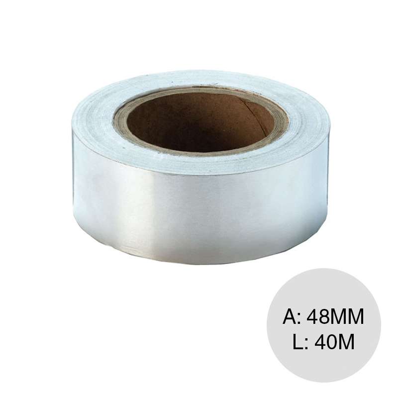 Cinta aluminio Thermofusion p/tuberias gas rollo x 48mm x 40m