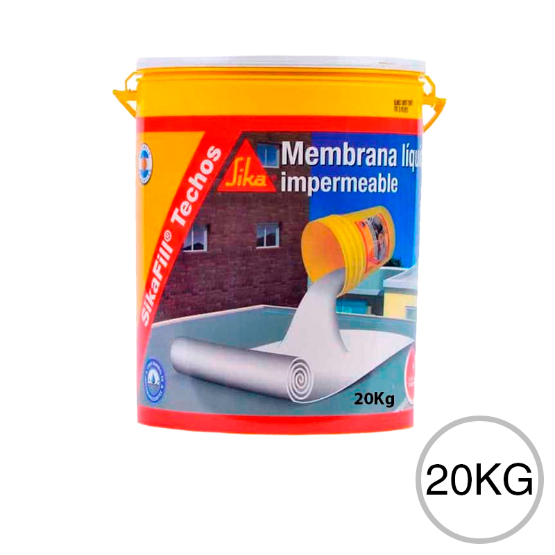 Membrana liquida impermeabilizante techos acrilica Sikafill blanco balde x 20kg