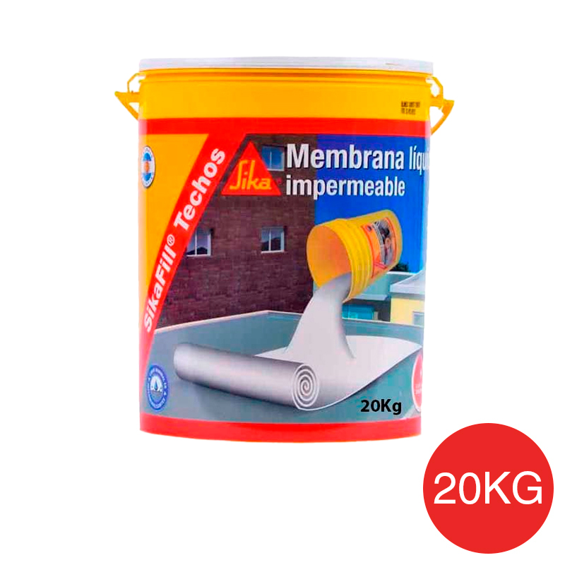 Membrana liquida impermeabilizante techos acrilica Sikafill rojo ceramico balde x 20kg