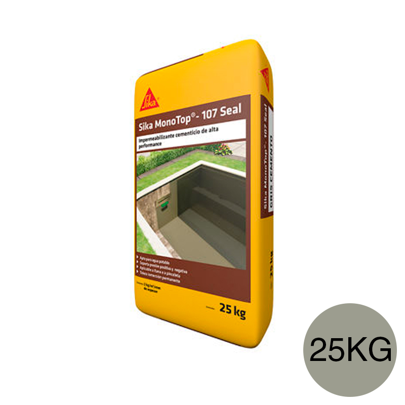 Impermeabilizante cementicio alta performance Sika MonoTop-107 Seal listo para usar bolsa x 25kg