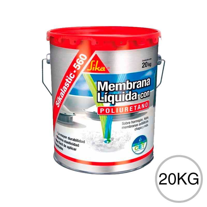 Membrana liquida impermeabilizante techos acrilica Sikalastic-560 con poliuretano blanco lata x 20kg