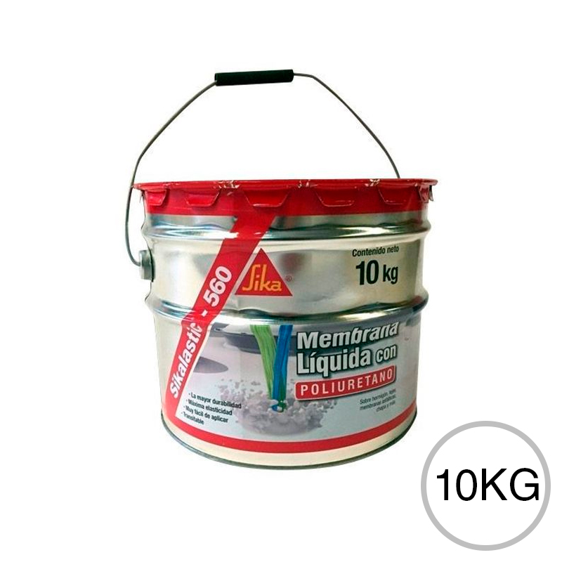 Membrana liquida impermeabilizante techos acrilica Sikalastic-560 con poliuretano blanco lata x 10kg