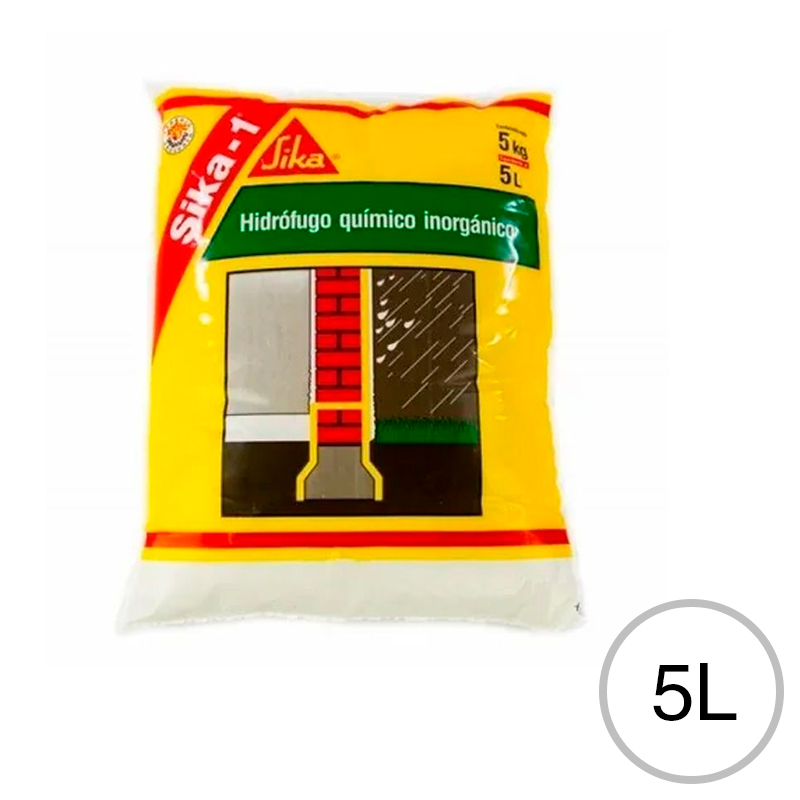 Aditivo hidrofugo mezclas cementicias Sika-1 inorganico sachet x 5l