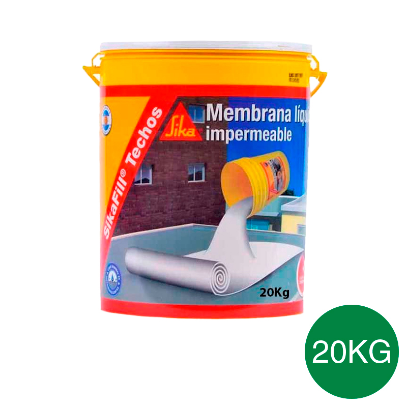 Membrana liquida impermeabilizante techos acrilica Sikafill verde balde x 20kg