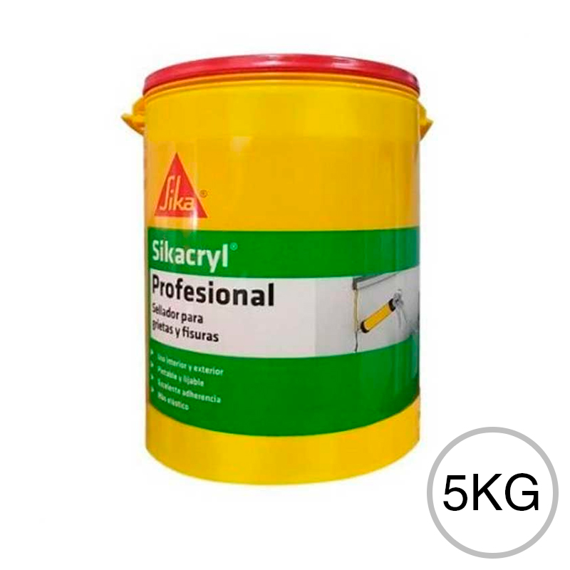 Sellador acrilico multiuso Sikacryl Profesional Premium interior/exterior blanco balde x 5kg